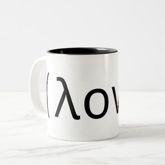 Lisp-Liebe-Tasse Zweifarbige Tasse (Vorderseite Links)