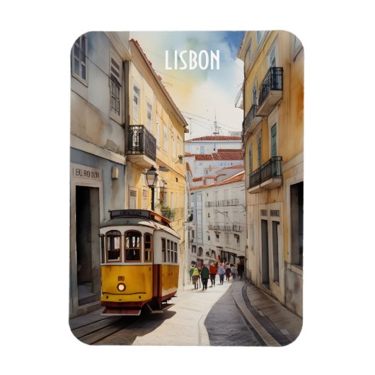 Lissabon Aquarellkunst Magnet (Vertikal)