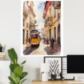 Lissabon Aquarellkunst Poster (Heimbüro)