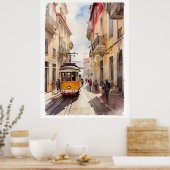 Lissabon Aquarellkunst Poster (Küche)