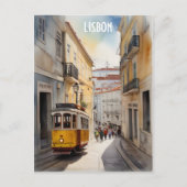 Lissabon Aquarellkunst Postkarte (Vorderseite)