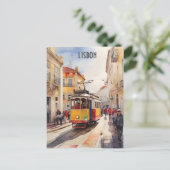 Lissabon Aquarellkunst Postkarte (Stehend Vorderseite)