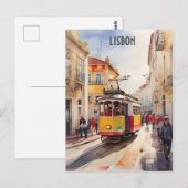 Lissabon Aquarellkunst Postkarte (Vorne/Hinten)