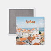Lissabon Atlantische Strände Rote Dächer Magnet (Vorderseite/Rückseite)