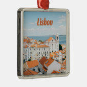 Lissabon Atlantische Strände Rote Dächer Ornament Aus Metall (Rechts)