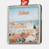 Lissabon Atlantische Strände Rote Dächer Ornament Aus Metall (Links)