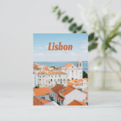 Lissabon Atlantische Strände Rote Dächer Postkarte (Stehend Vorderseite)