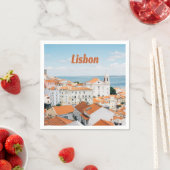 Lissabon Atlantische Strände Rote Dächer Serviette (Beispiel)
