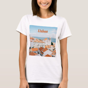 Lissabon Atlantische Strände Rote Dächer T-Shirt