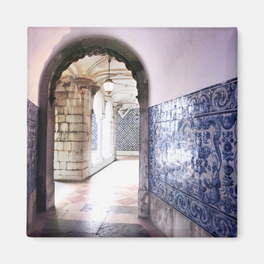 Lissabon Azulejos & Arches Portugal Foto Magnet (Vorne)