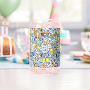 Lissabon Blaue Zitronenfliese Zitrus Küchendekor Dosenglas