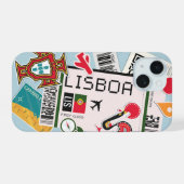 Lissabon Bordkarte iPhone 15 Hülle (Rückseite (Horizontal))