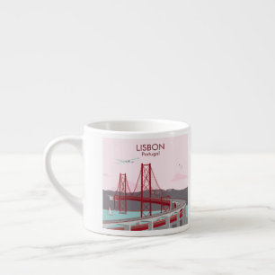 Lissabon-Brücke über den Tejo im Vintage-Stil Espressotasse