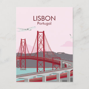 Lissabon-Brücke über den Tejo im Vintage-Stil Postkarte