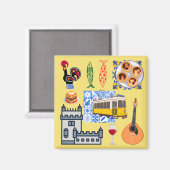 Lissabon City Symbole Magnet (Vorderseite/Rückseite)