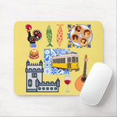 Lissabon City Symbole Mousepad (Mit Mouse)