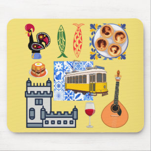 Lissabon City Symbole Mousepad