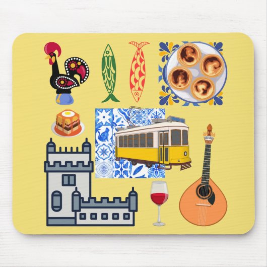 Lissabon City Symbole Mousepad (Vorne)