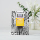Lissabon Elevador da Gloria Gelbe Straßenbahn. Fot Postkarte (Stehend Vorderseite)
