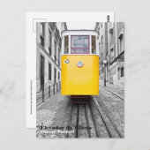Lissabon Elevador da Gloria Gelbe Straßenbahn. Fot Postkarte (Vorne/Hinten)