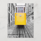 Lissabon Elevador da Gloria Gelbe Straßenbahn. Fot Postkarte (Vorderseite)