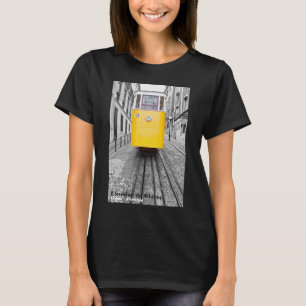 Lissabon Elevador da Gloria Gelbe Straßenbahn. Fot T-Shirt