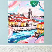 Lissabon-Farben Leinwanddruck (Insitu (Holzboden))