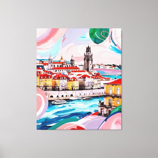 Lissabon-Farben Leinwanddruck (Vorderseite)