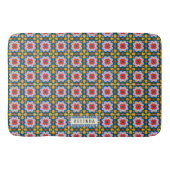 Lissabon farbige Fliesen oder Azulejos Muster Badematte (Vorderseite)