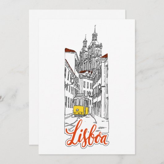 Lissabon Feiertagskarte (Vorne/Hinten)