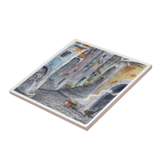 Lissabon-Fliese Alfama2 Fliese (Seite)