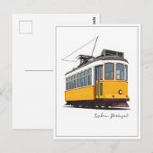 Lissabon Gelbe Straßenbahn Postkarte (Vorne/Hinten)