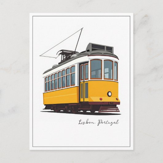 Lissabon Gelbe Straßenbahn Postkarte (Vorderseite)