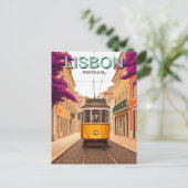 Lissabon Gelbe Straßenbahn Postkarte (Stehend Vorderseite)