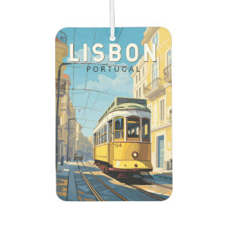 Lissabon Gelbe Straßenbahn Vintag Autolufterfrischer