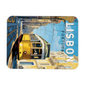 Lissabon Gelbe Straßenbahn Vintag Magnet (Horizontal)