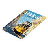 Lissabon Gelbe Straßenbahn Vintag Magnet (Linke Seite)