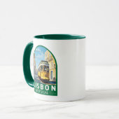 Lissabon Gelbe Straßenbahn Vintag Tasse (Vorderseite Links)