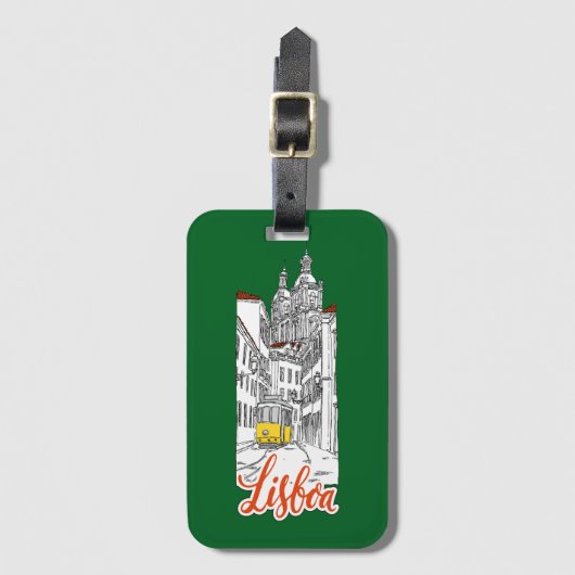 Lissabon Gepäckanhänger (Vorderseite Vertikal)