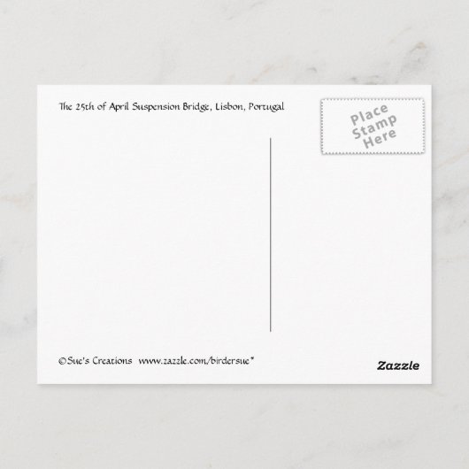 Lissabon-Hängebrücke Postkarte (Rückseite)