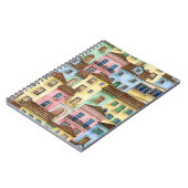 Lissabon-Häuser: Aquarellfarben-Muster. Notizblock (Linke Seite)