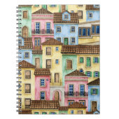 Lissabon-Häuser: Aquarellfarben-Muster. Notizblock (Vorderseite)