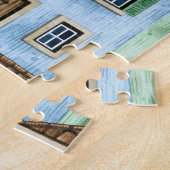 Lissabon-Häuser: Aquarellfarben-Muster. Puzzle (Seite)