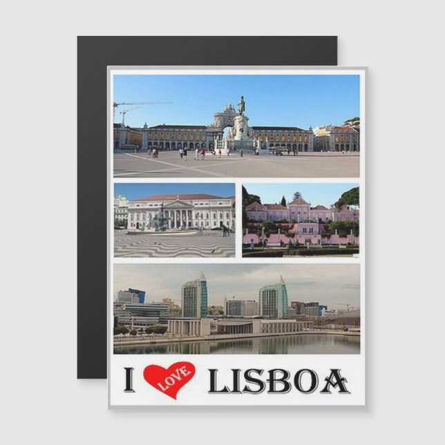 Lissabon - I Liebe - Portugal - Magnetkarte (Vorne/Hinten)