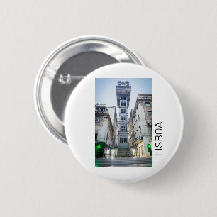 Lissabon in Portugal mit Retro-Aufzug-Souvenir Button