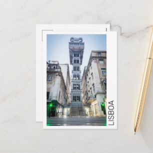 Lissabon in Portugal mit Retro-Aufzug-Souvenir Feiertagspostkarte