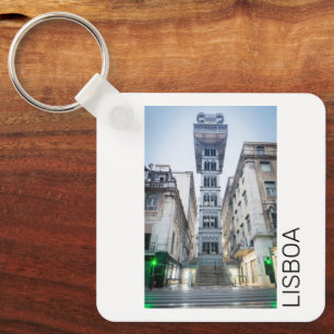 Lissabon in Portugal mit Retro-Aufzug-Souvenir Schlüsselanhänger