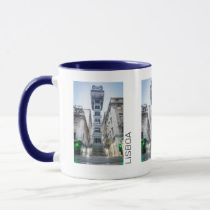 Lissabon in Portugal mit Retro-Aufzug-Souvenir Tasse