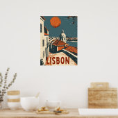 Lissabon Jahrgang Reise und Kunst Poster (Küche)