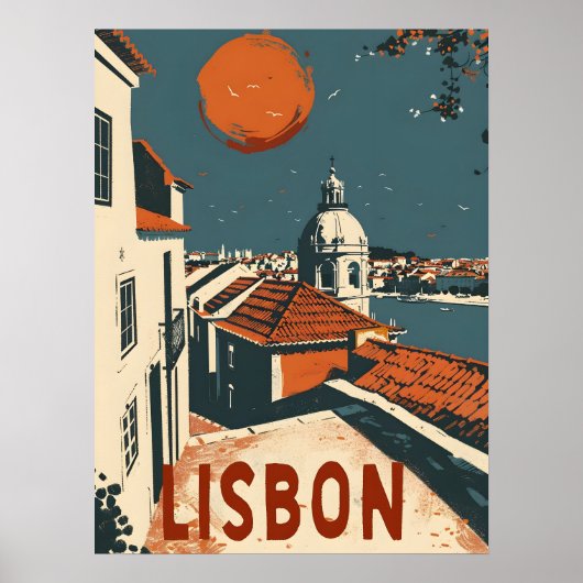 Lissabon Jahrgang Reise und Kunst Poster (Vorne)